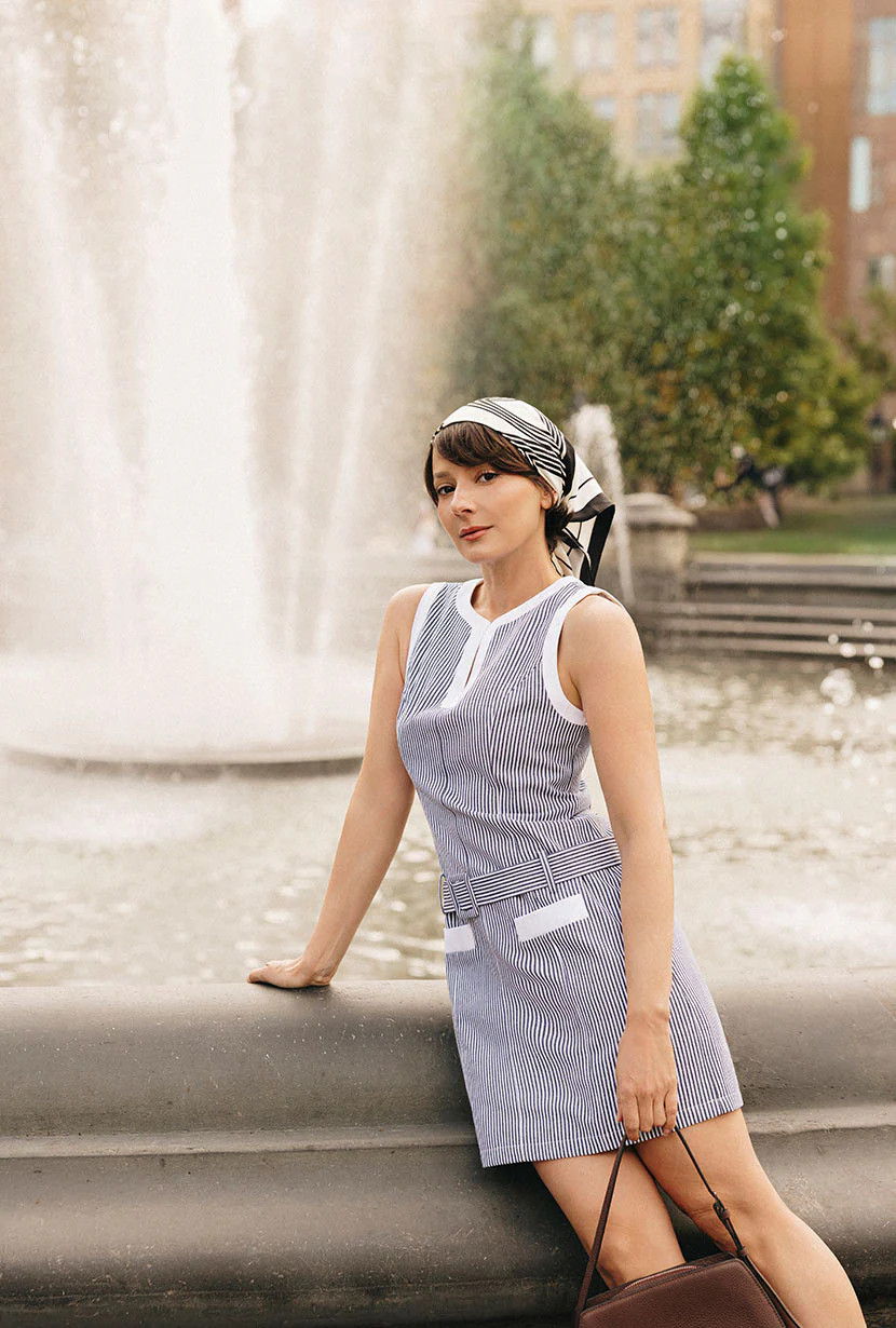 Denzel Cotton Dress - Striped | Petite Studio NYC
