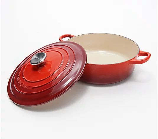 Le Creuset 3.5-qt Cast Iron Round Wide Dutch Oven - QVC.com | QVC