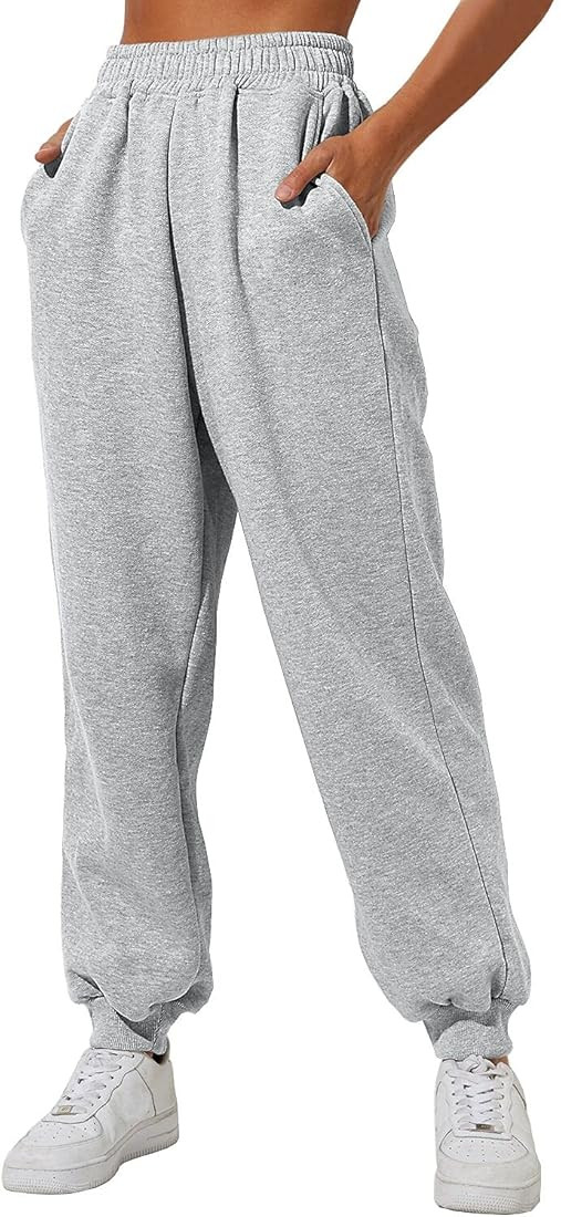 Yovela Womens High Waisted Baggy Sweatpants 2023 Fall Jogger Pants Y2k Trendy Lounge Trousers wit... | Amazon (US)