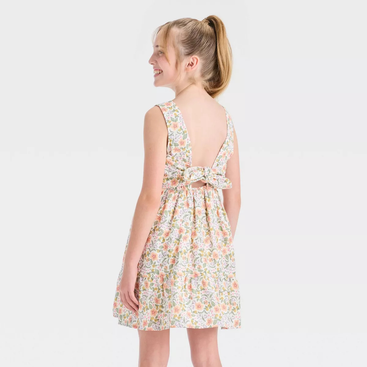 Girls' Sleeveless Woven Floral Dress - Cat & Jack™ | Target
