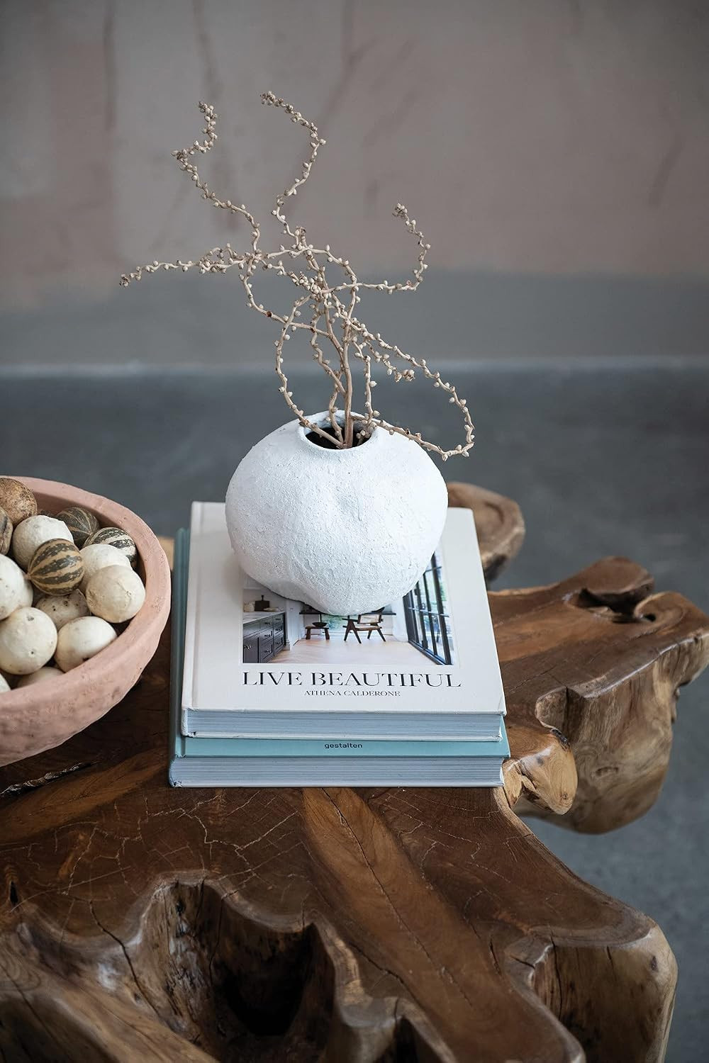 Creative Co-Op Terra Cotta, Matte White, Volcano Finish Vase | Amazon (US)
