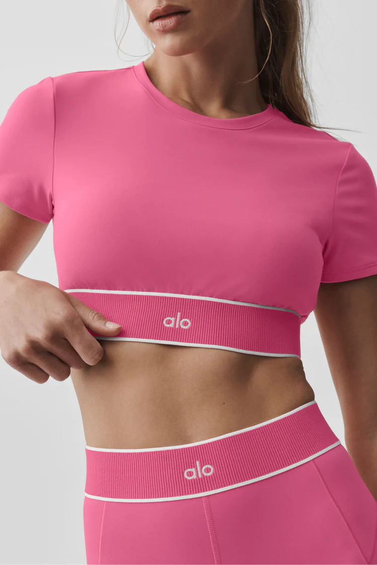 ALO Softsculpt Amp It Up Short Sleeve Bra | Alo Yoga (US)