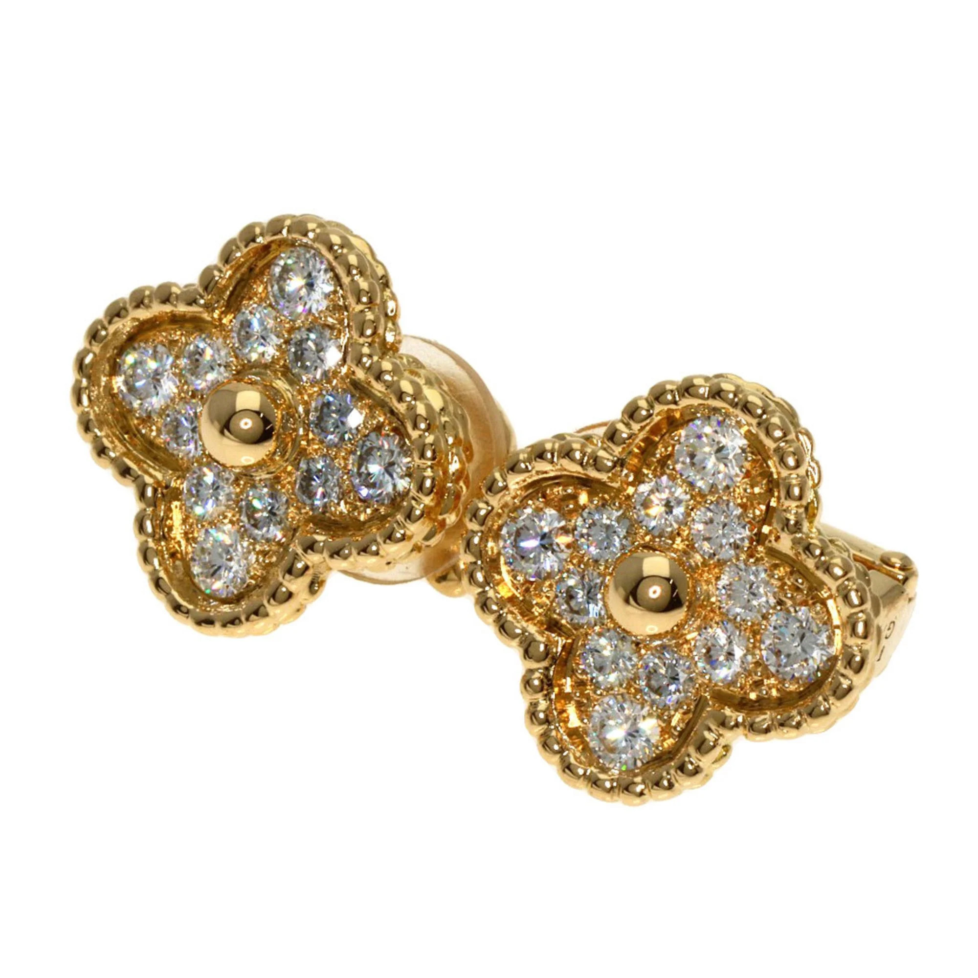 Van Cleef & Arpels Alhambra yellow (18K) Clip Earrings (Pre-Owned) | Shop Simon