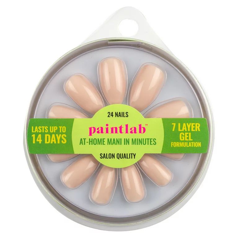 PaintLab Nude Heels Reusable Press-On Gel Nails Kit, Neutral, 24 Count | Walmart (US)