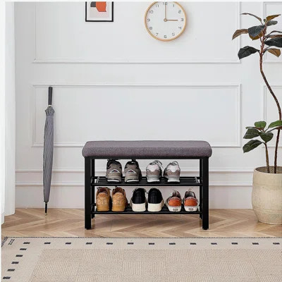 Shoe Bench, Storage Bench, Entryway Bench with Cushion, Shoe Shelf with Seat | Wayfair North America