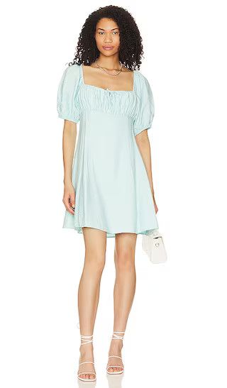Tie Front Mini Dress in Oasis | Revolve Clothing (Global)