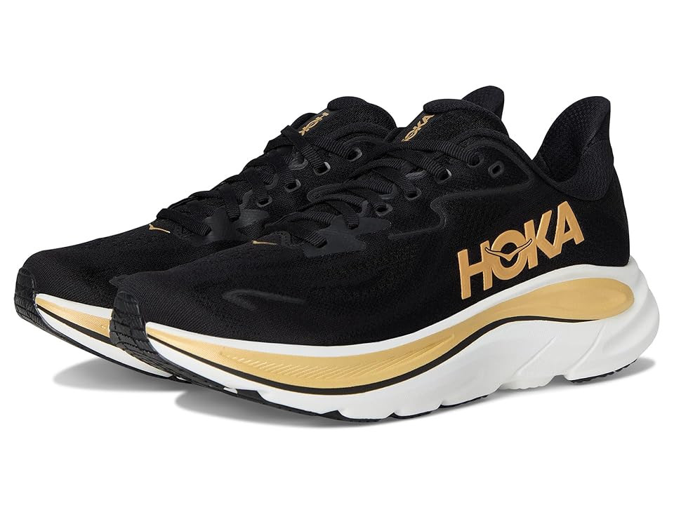 Hoka Clifton 10 Women's Shoes Black/Gold : 9.5 B - Medium | Zappos