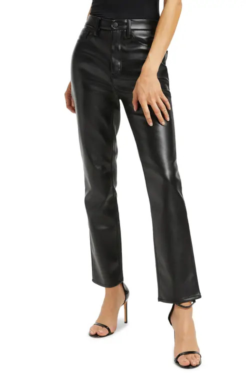 Good American Good Classic Faux Leather Pants in Black001 at Nordstrom, Size 4 | Nordstrom