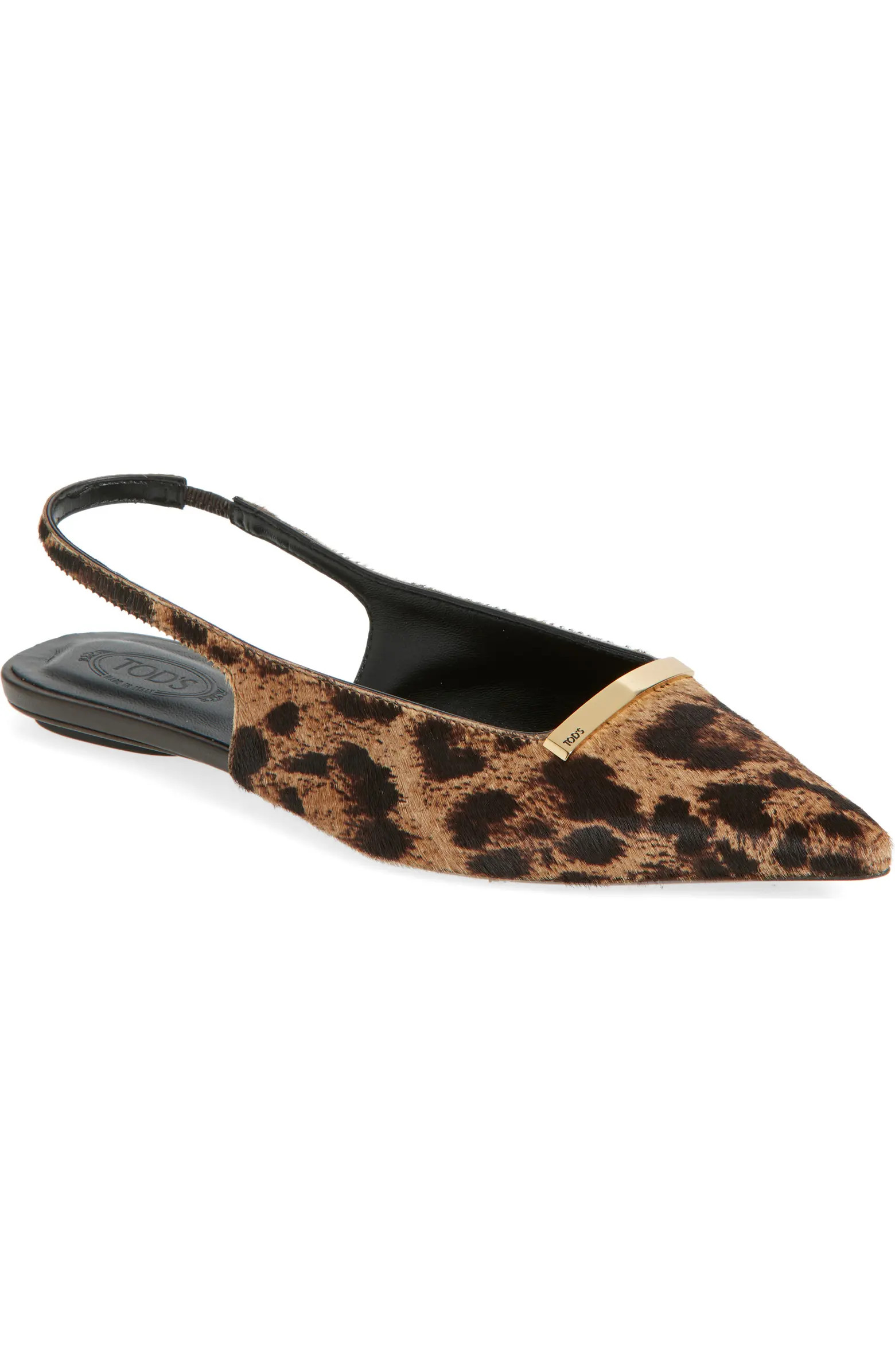 Barretta Genuine Calf Hair Pointed Toe Slingback Flat (Women) | Nordstrom