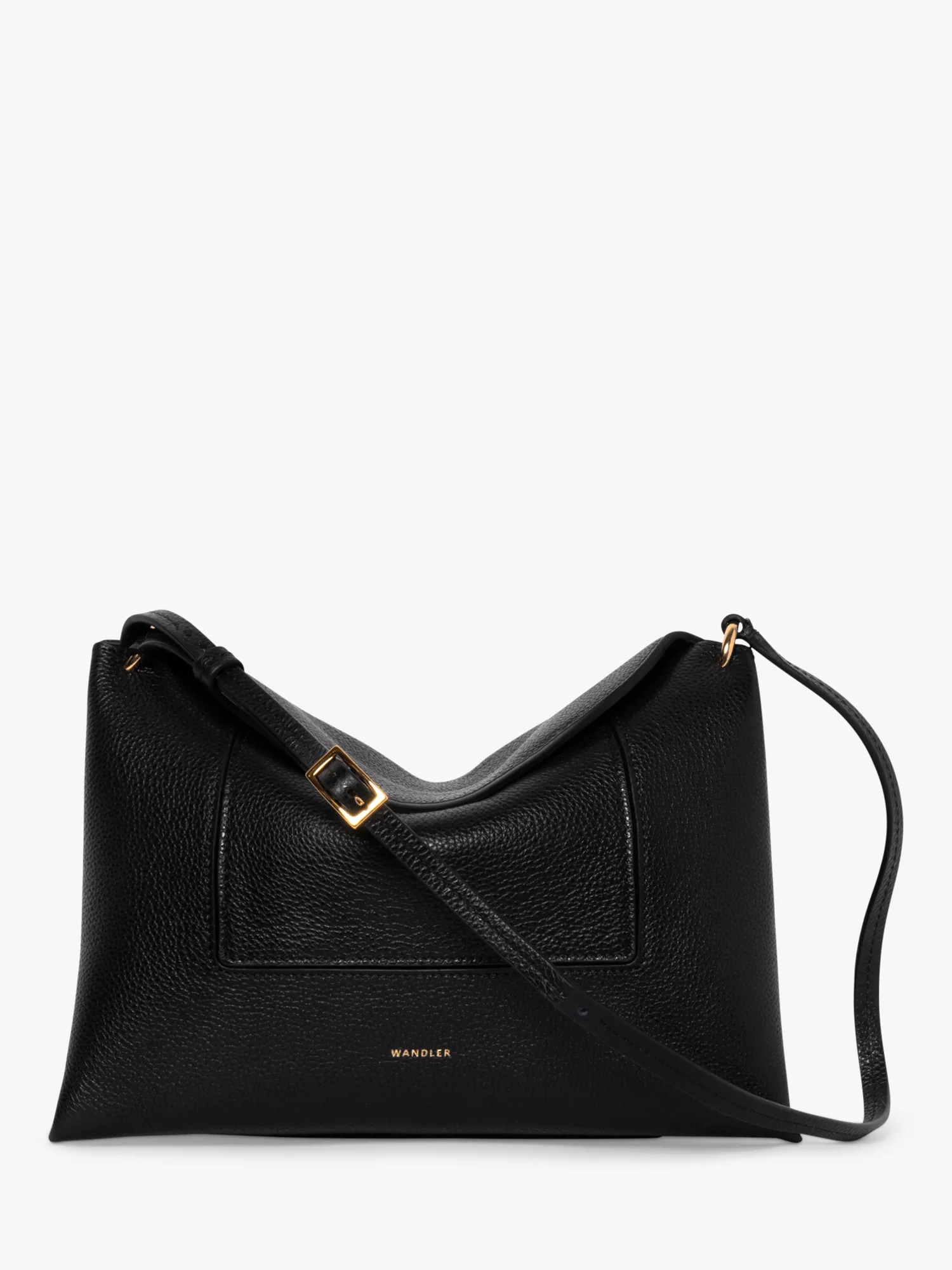 Penelope Slouchy Shoulder Bag, Black Crust | John Lewis (UK)