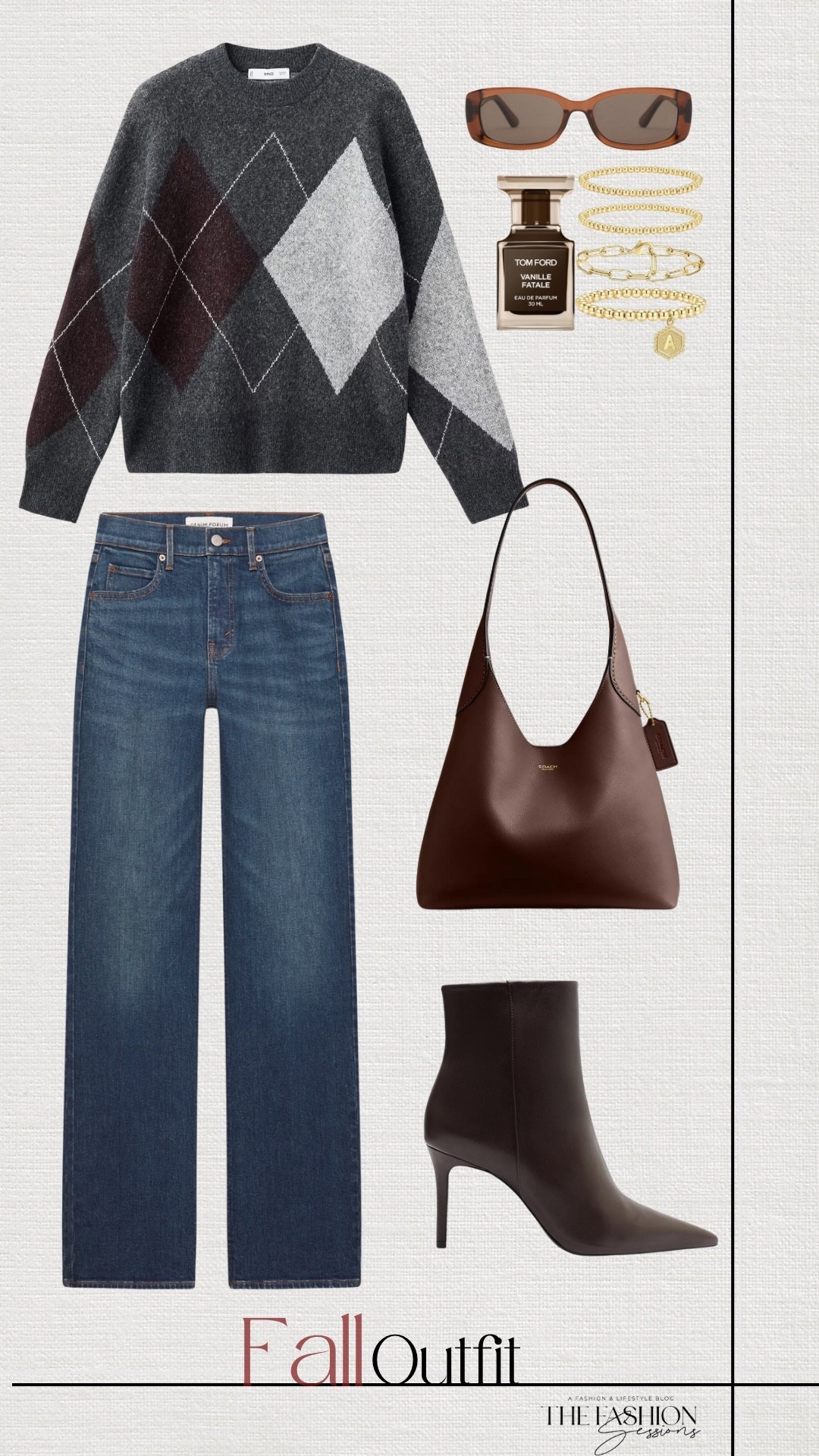 Fall Outfit | Diamond Pattern Sweater | Denim Jeans | Ankle Boots |  

#LTKStyleTip #LTKShoeCrush #LTKSeasonal