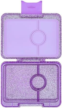Yumbox Snack Box, 3 Compartments, Leakproof, Princess Purple | Glitter | Removable Compartment Tr... | Amazon (US)