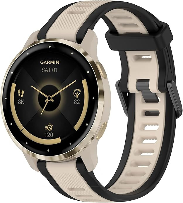 Stripe Silicone 18mm Band Compatible with Garmin venu 3S / Venu 2S / Vivoactive 4S/ Vivoactive 3S... | Amazon (US)
