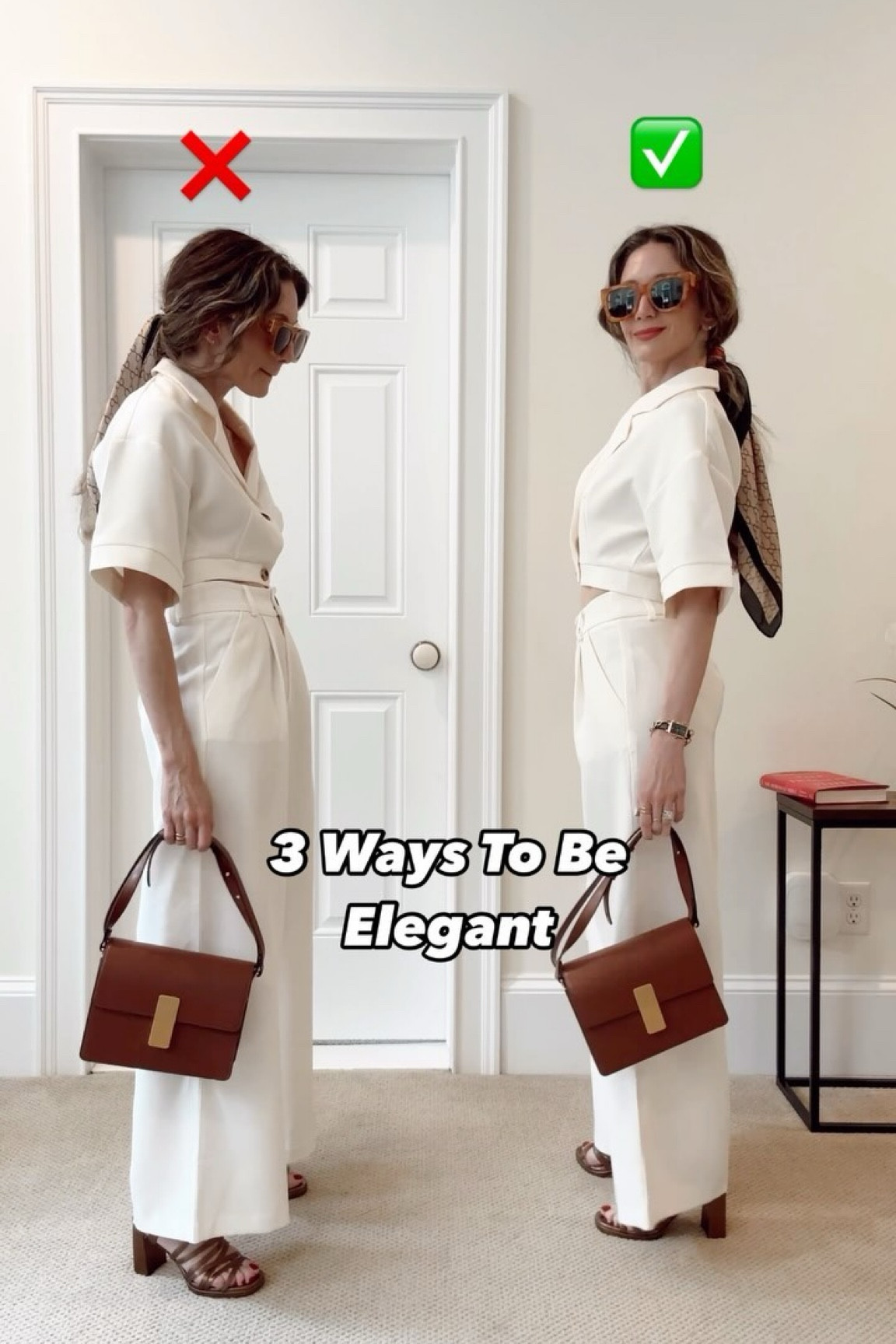 Agree or disagree? Elegance has little to do with how expensive your outfit is! 

BTW, my looks here are super affordable! Two piece set always looks super elegant! 

With all this demure (a cousin of elegance) chitter chatter, let’s get to basics! 

1) posture- forget yacht shoulders, just stand up straight, breathe, bring legs closer together and don’t be afraid to take up space 🙏
2) Conversations- there is nothing worse than when you’re talking to yourself because someone is on their phone or worse…they’re looking for someone better to talk to! People can tell when that happens. Ask questions, pretend they’re the only person in the room.🥰
3) Thank you notes- TBH I can barely write with a pen anymore so I’m not saying my notes are pretty or that I always get to them but my goodness is it impressive to get a thank you note in the mail. Instant respect 🫖☕️
#elegant #elegance #demure #trending #styletips #classicstyle #oldmoney #styleinspo #classy