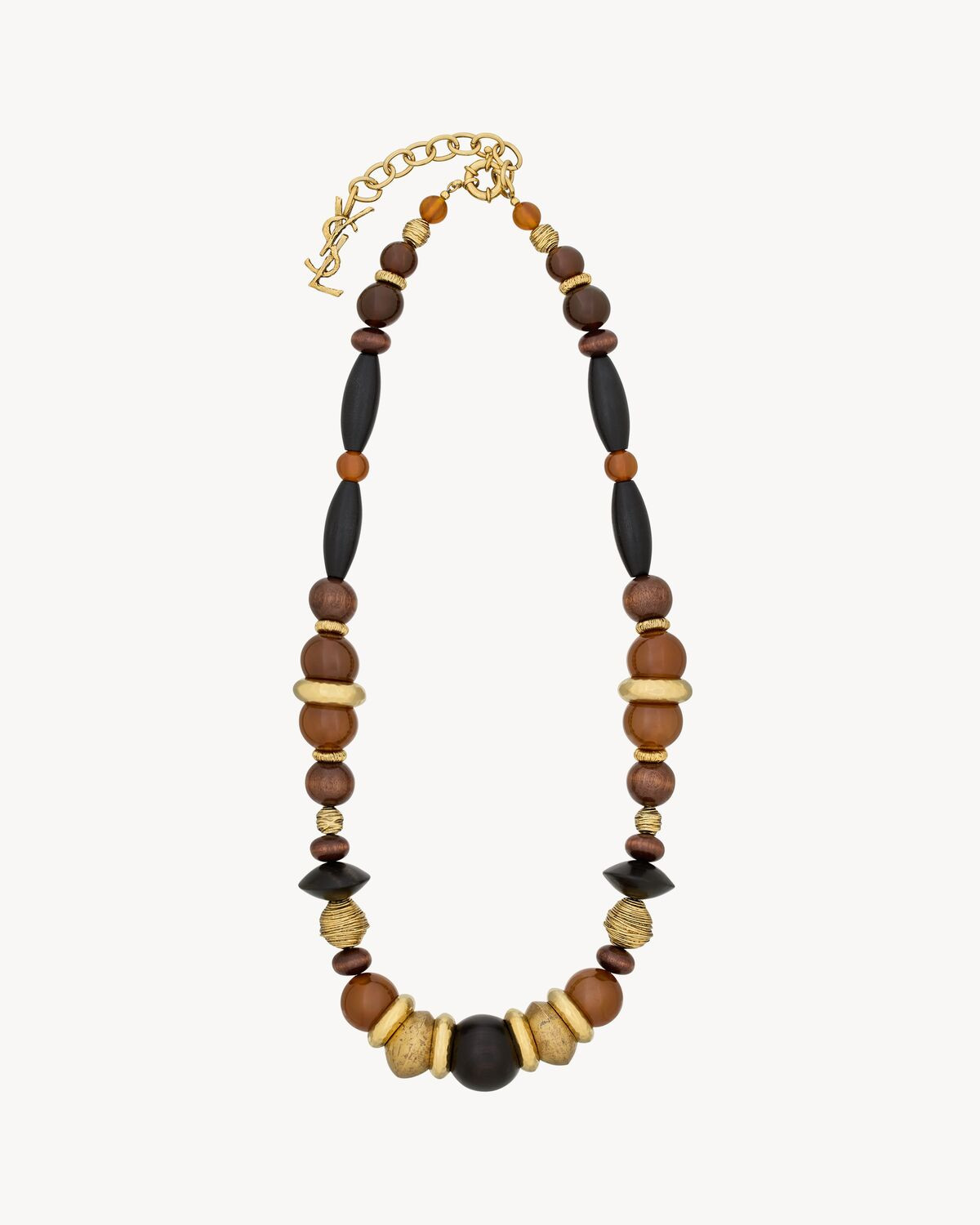 oversized necklace in glass, wood, resin, and metal | Saint Laurent Inc. (Global)