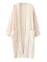 'Timia' Long Cable Knit Pocket Chenille Sleeve Cardigan (2 Colors) | Goodnight Macaroon