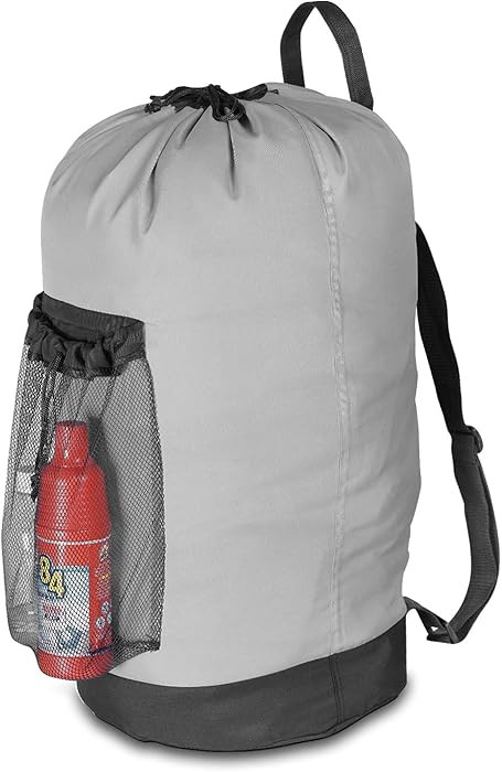 Backpack Laundry Bag, Laundry Backpack with Shoulder Straps and Mesh Pocket Durable Nylon Clothes... | Amazon (US)