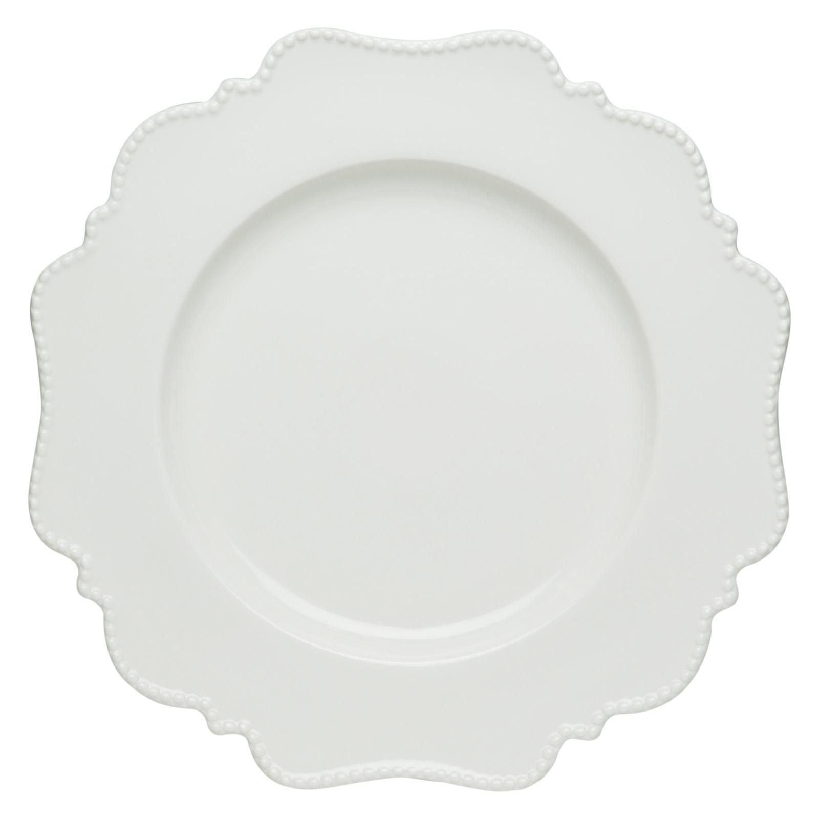 Red Vanilla Pinpoint White Plate | Hayneedle