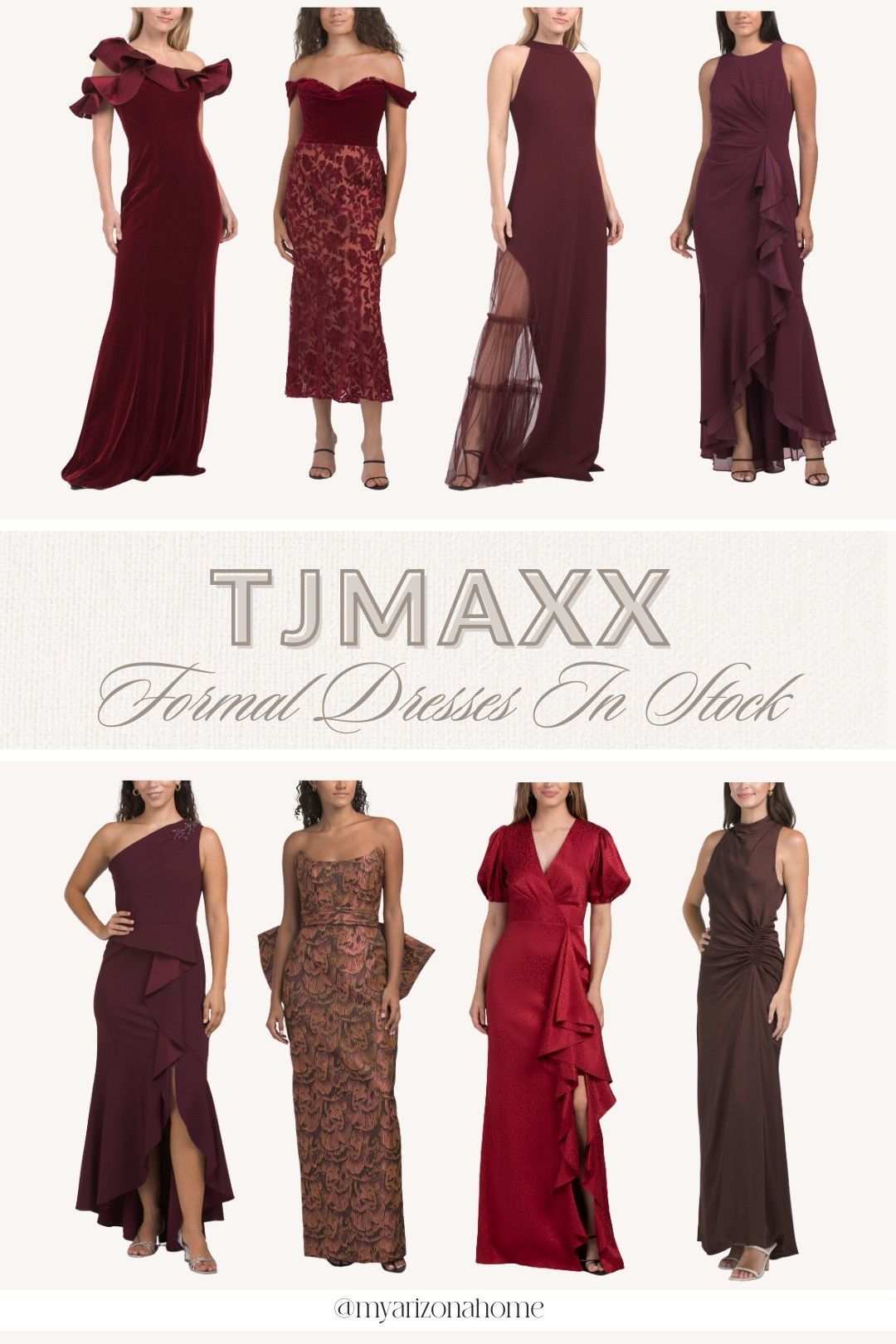 Just spotted these formal dresses at TJMaxx and the prices are too good to pass up! 🎉 Perfect timing with the holidays and wedding season coming up, are you on the hunt for a new dress? #partydress #weddingdresses #holidayfashion Burgundy dress - Wedding guest dress  

 #LTKFallSale #LTKSeasonal #LTKStyleTip