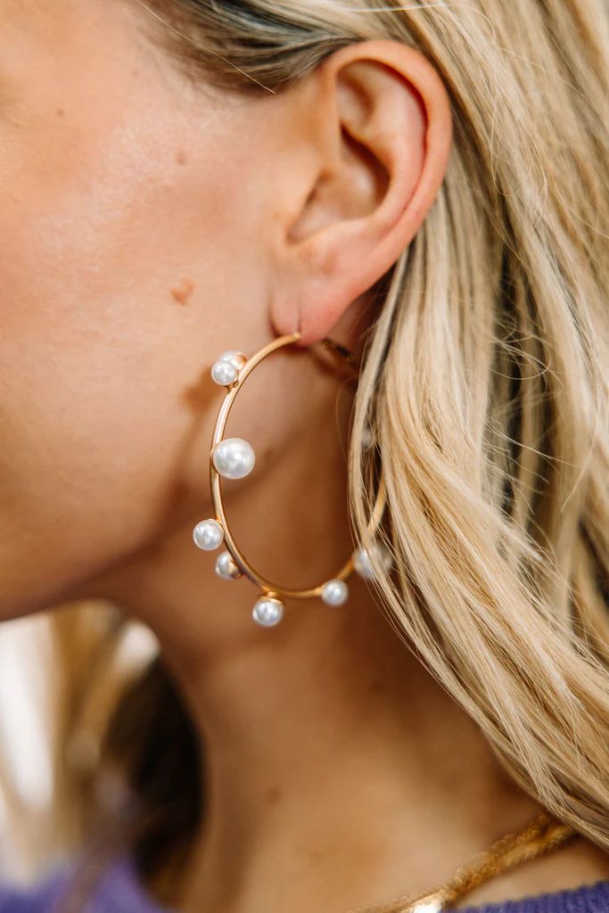 Start Your Day Pearl Studded Hoop Earrings | The Mint Julep Boutique