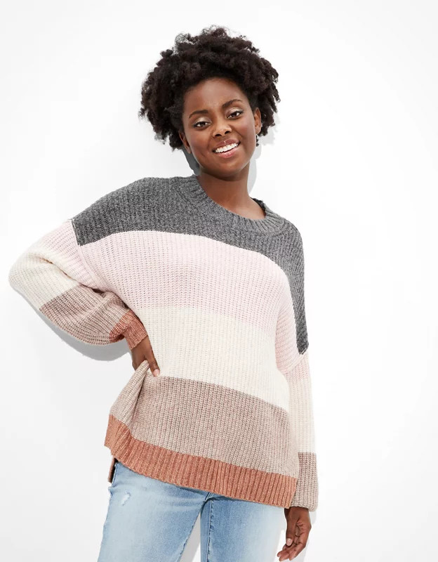 AE Oversized Dreamspun Crew Neck Sweater | American Eagle Outfitters (US & CA)