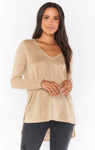Clark Tunic Top ~ Gold Sparkle Knit | Show Me Your Mumu