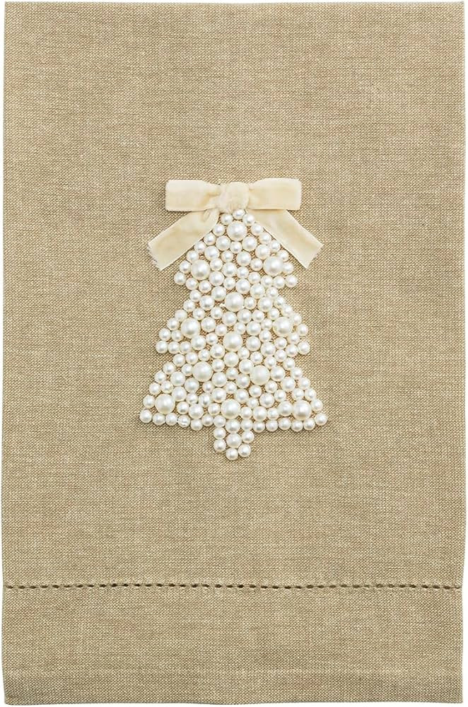 Mud Pie Christmas Tree White Christmas Pearl Towel | Amazon (US)