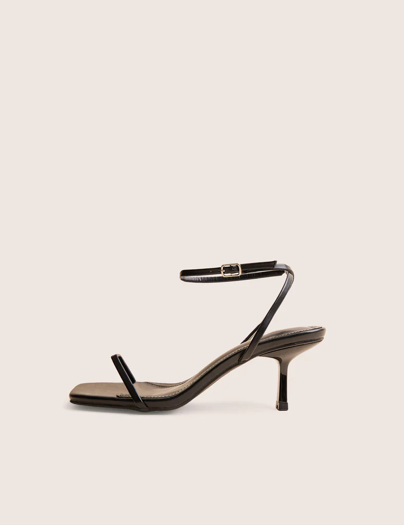 Natalya Black Barely There Mid Heels | Public Desire