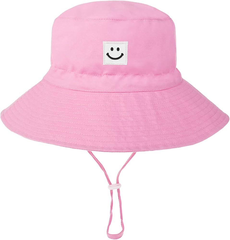 Baby Sun Hat Smile Face Toddler Sun Hat UPF 50+ Sun Protection Adjustable Baby Hat for Girls Boys | Amazon (US)
