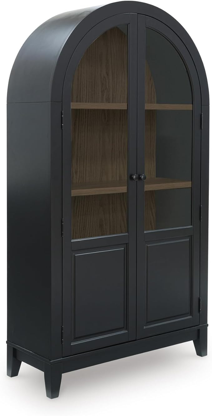Amazon.com: Signature Design by Ashley Dagandale Casual Accent Cabinet with Shelf, Black & Light ... | Amazon (US)