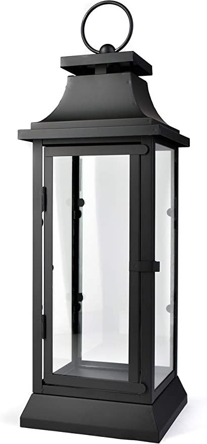 Serene Spaces Living Black Hurricane Lanterns with Clear Glass Panels, Perfect for Home Decor, Pa... | Amazon (US)