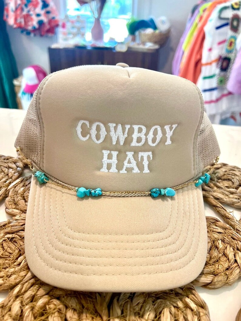 Turquoise Interchangeable Trucker Hat Chain | Etsy (US)