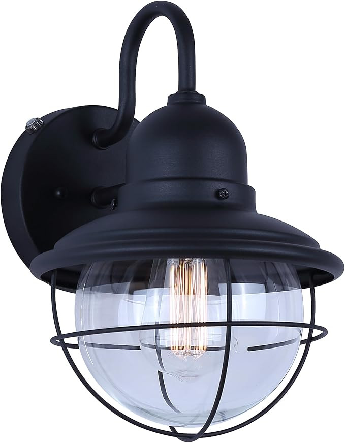 Canarm Alaric Black Outdoor Wall Lantern, 1-Light Exterior Sconce with Clear Glass & Photocell, W... | Amazon (US)