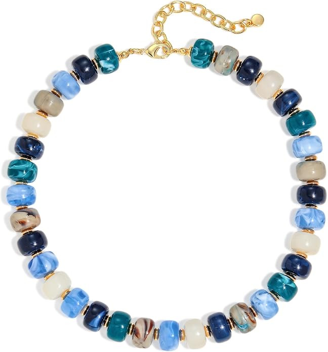 WOWORAMA Colorful Chunky Necklaces for Women Trendy Multicolor Large Square Resin Beads Necklace ... | Amazon (US)