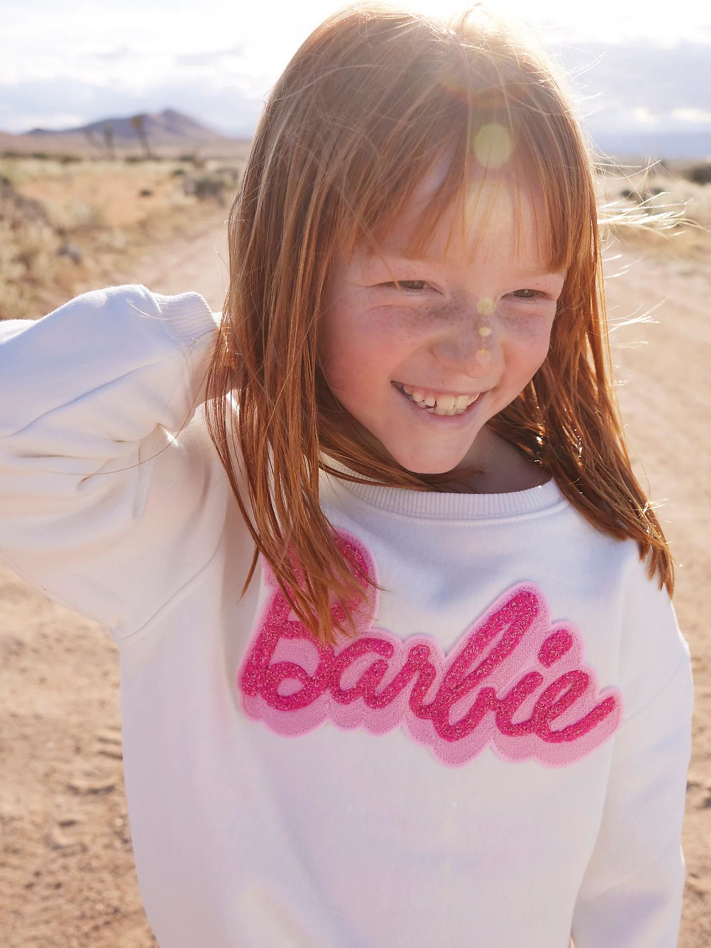Wrangler x Barbie™ Girl's Logo Sweatshirt in Snow White | Wrangler