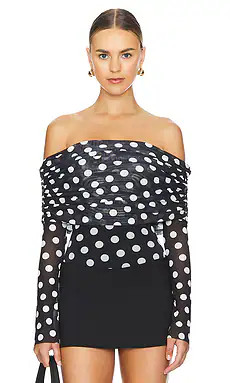 AFRM Maxine Bodysuit in Diagonal Dot from Revolve.com | Revolve Clothing (Global)