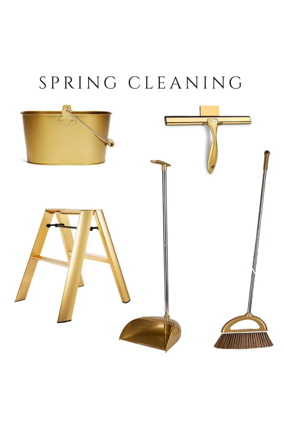 Gold cleaning supplies, spring cleaning , gold caddy, gold squeegee, gold broom, gold dust Pan, gold step stool, aesthetics, gold step ladder target Amazon Walmart 

#LTKsalealert #LTKhome #LTKunder50