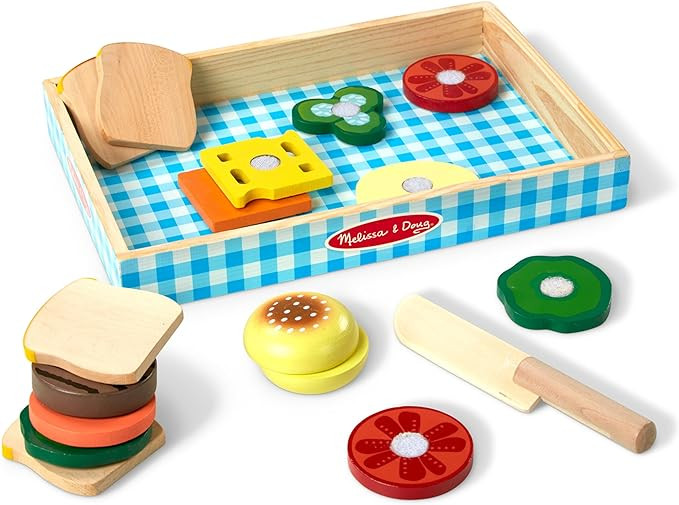 Melissa & Doug Wooden Sandwich-Making Pretend Play Food Set | Amazon (US)