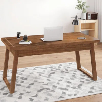 Modern Wood Executive Desk - Wooden Writing Desk with Storage Drawer, Home Office Desk | Wayfair North America