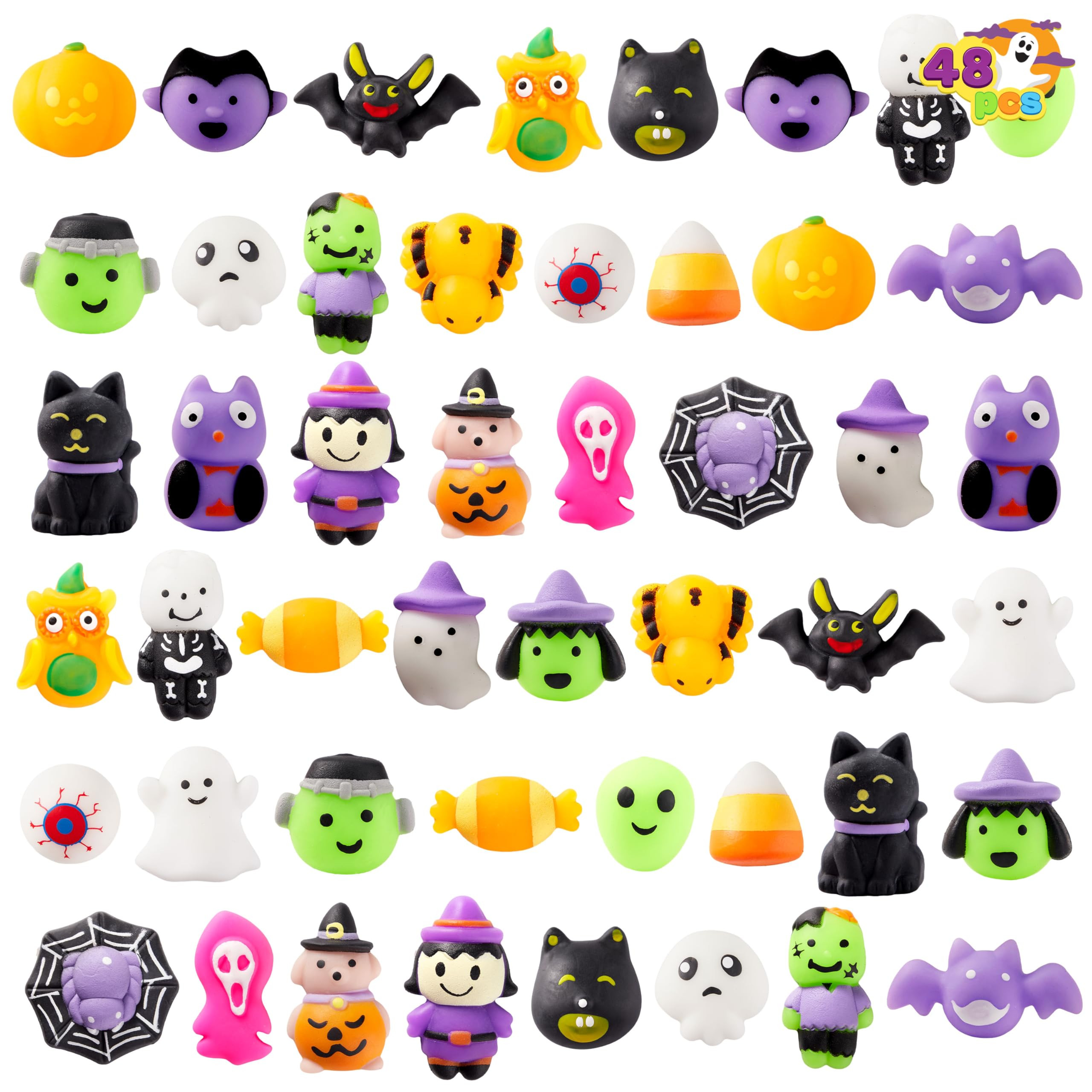 JOYIN 24 Pcs Halloween Mochi Squishy Toys, Halloween Classies Character Squishy Toys for Hallowee... | Amazon (US)