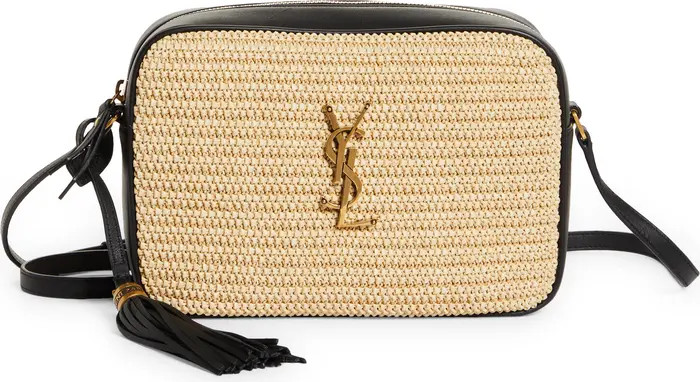 Medium Lou Raffia & Leather Camera Bag | Nordstrom