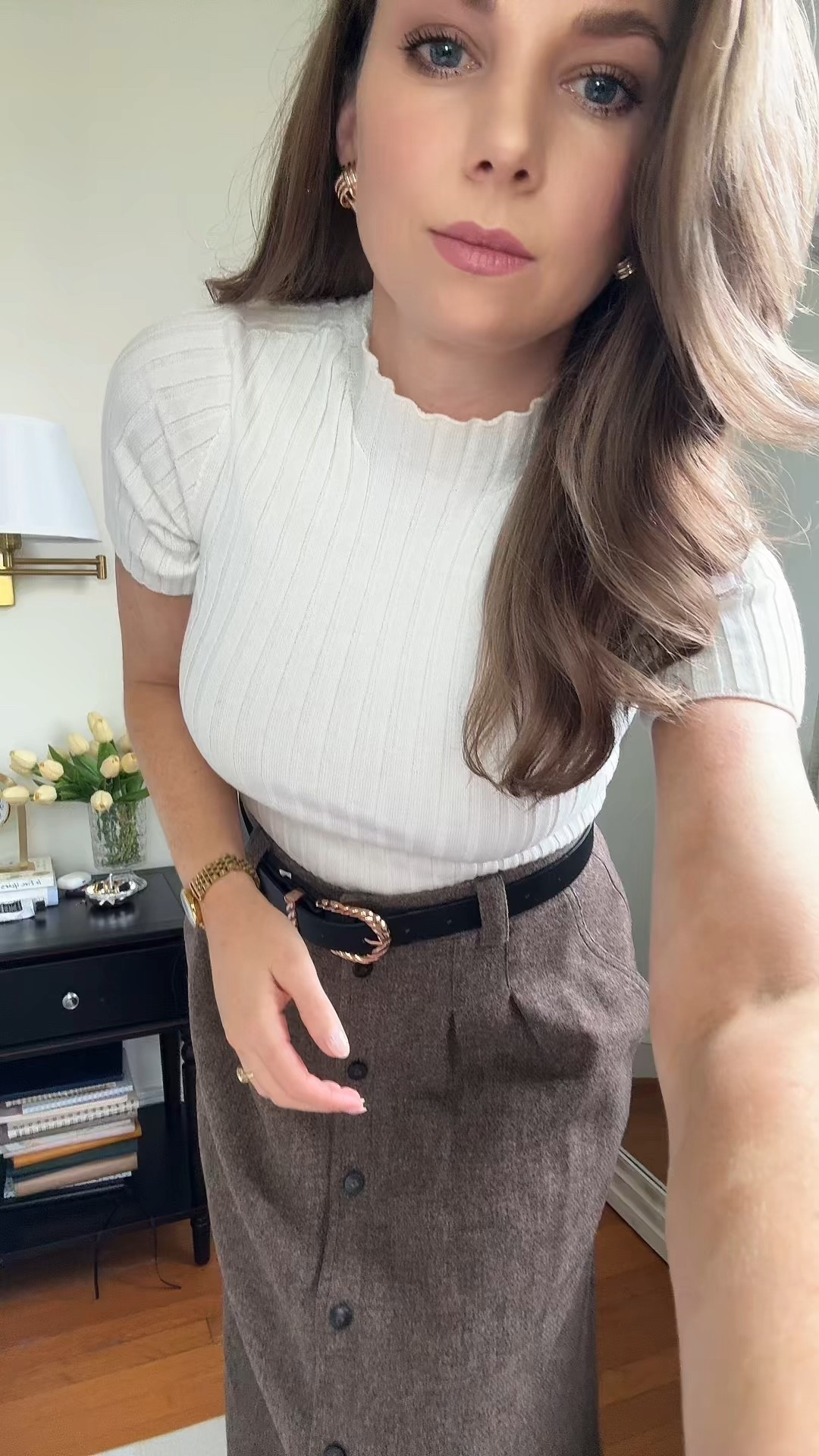 Fall outfit of the day! Styling black knee high boots with a midi skirt and a white knit top! 

#falloutfit 

#LTKStyleTip #LTKSeasonal