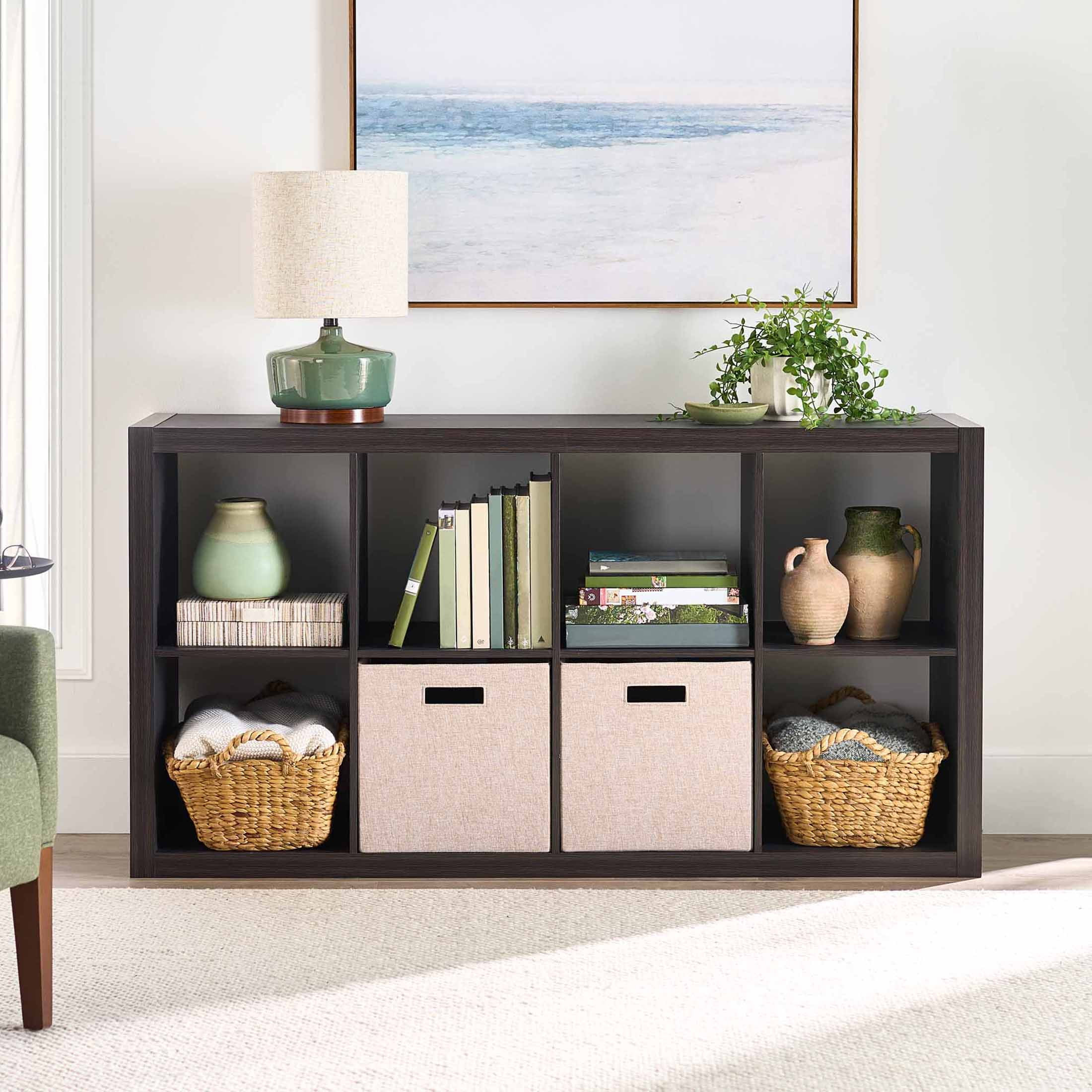 Better Homes & Gardens 8-Cube Storage Organizer, Tobacco Oak - Walmart.com | Walmart (US)