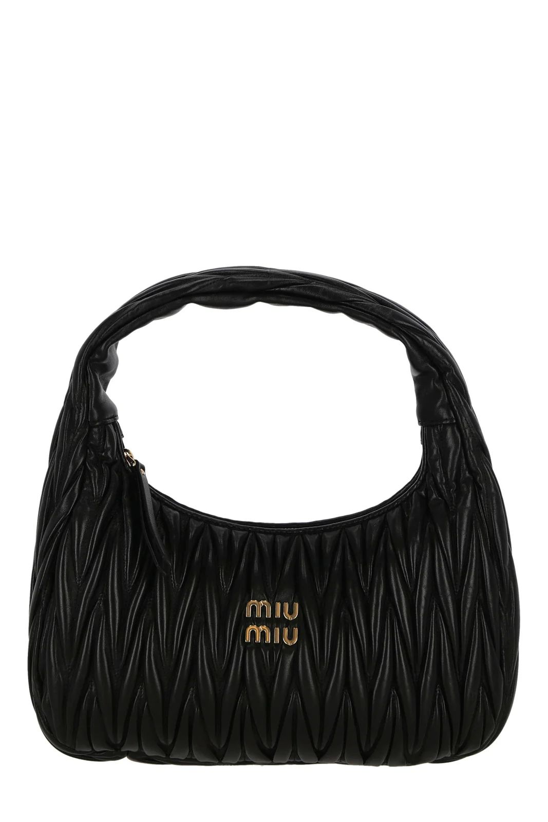 Miu Miu Logo Lettering Zipped Hobo Bag | Cettire Global
