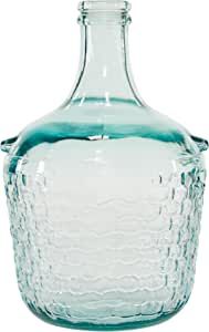 Deco 79 Recycled Glass Handmade Spanish Vase with Bubble Texture, 8" x 8" x 12", Clear | Amazon (US)