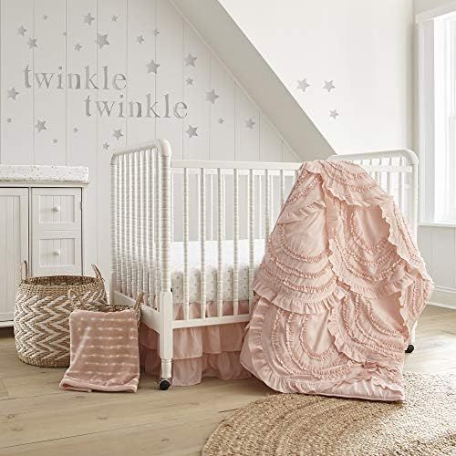 Levtex Baby - Skylar Crib Bed Set - Baby Nursery Set - Blush - Soft Cascading Ruffles - 4 Piece Set  | Amazon (US)