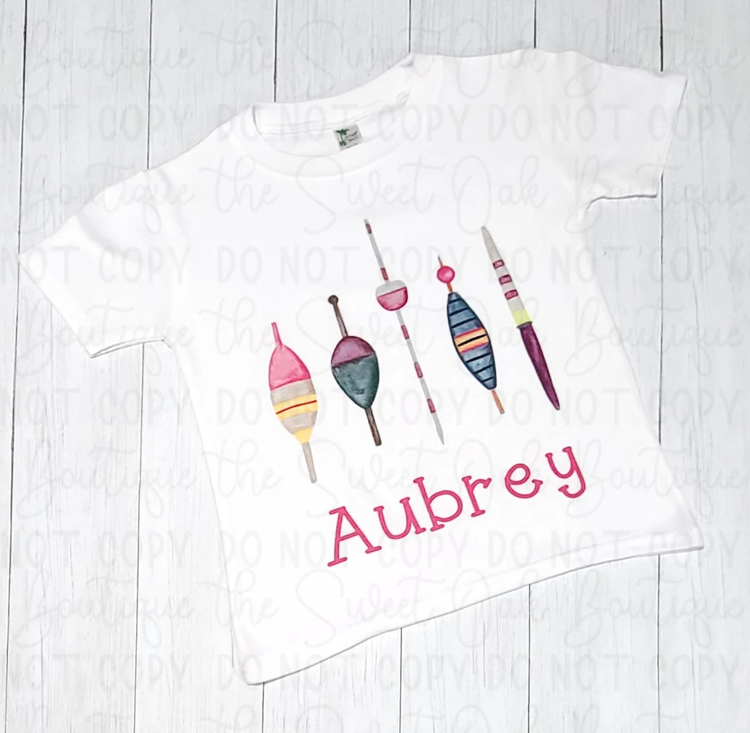 Girl Fishing Shirt Custom Toddler Fishing Shirt Watercolor Fishing Bobbins Shirt Watercolor Fishi... | Etsy (US)