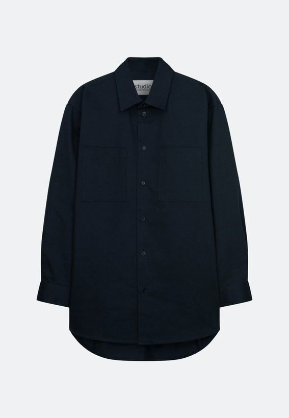 Herren Twill Gender neutral in Oversized fit mit Kentkragen dunkelblau | Seidensticker | Seidensticker (DE)