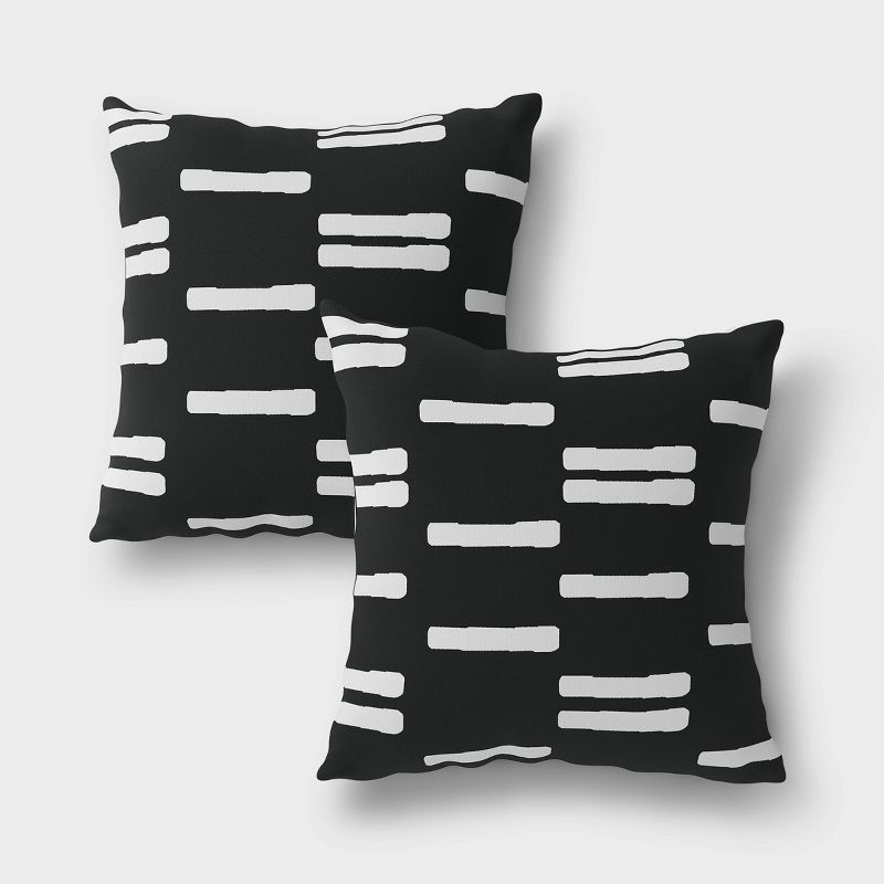 2pk Stripe Outdoor Throw Pillows DuraSeason Fabric&#8482; Black/White - Project 62&#8482; | Target