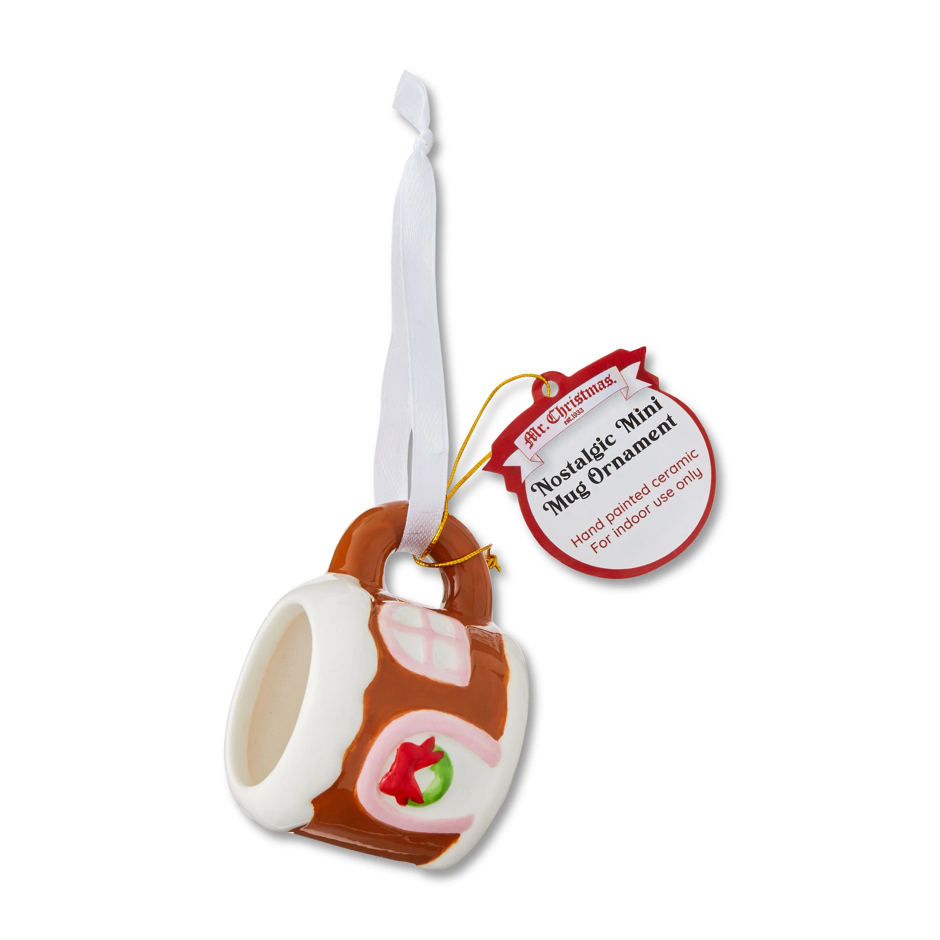 Mr. Christmast Gingerbread House Mini Mug Ornament 1.5", Brown | Walmart (US)